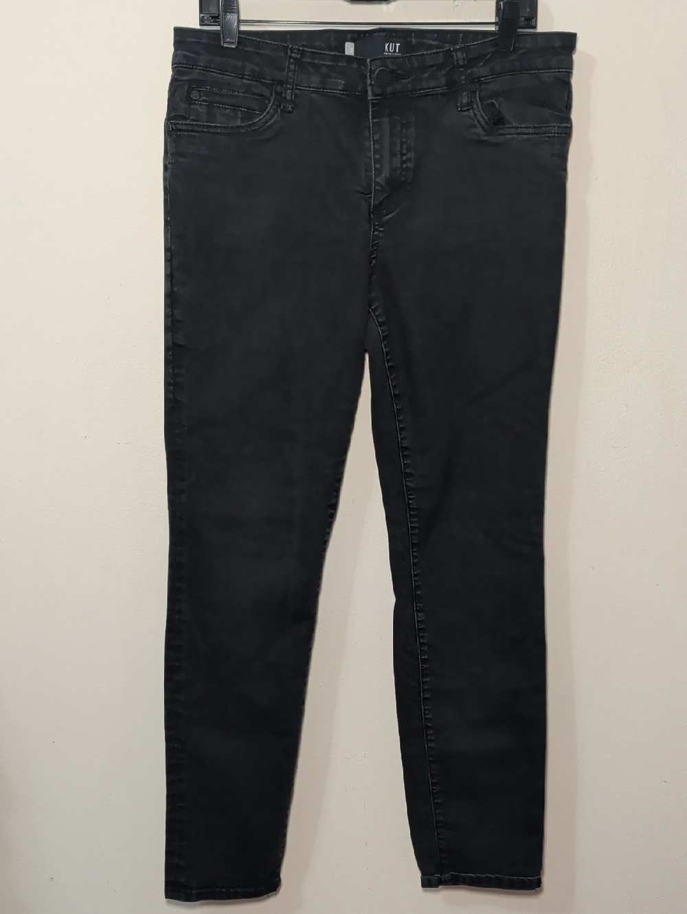 Kut from the Kloth Diana Skinny Jeans Black Stretch Mid-rise Women's Size 12
